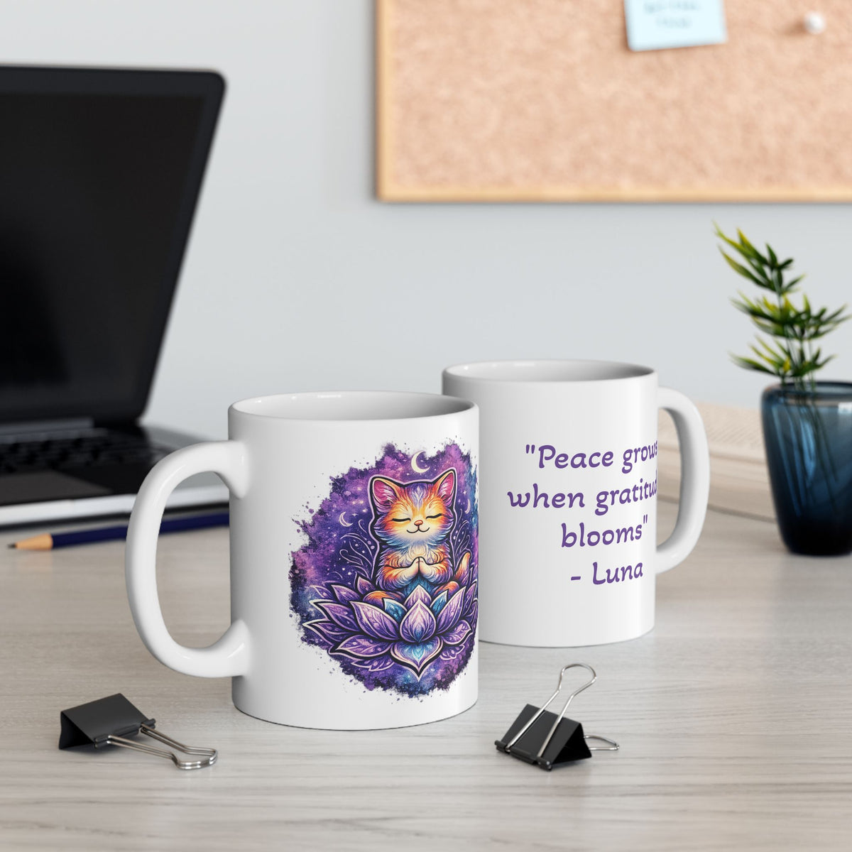 Luna the Serene Kitten Ceramic Mug